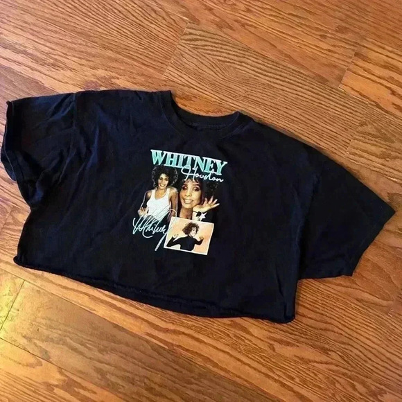 Whitney Houston Cropped Graphic Tee Album Covers Pop R&B Size XL in excellent co - Picture 6 of 7